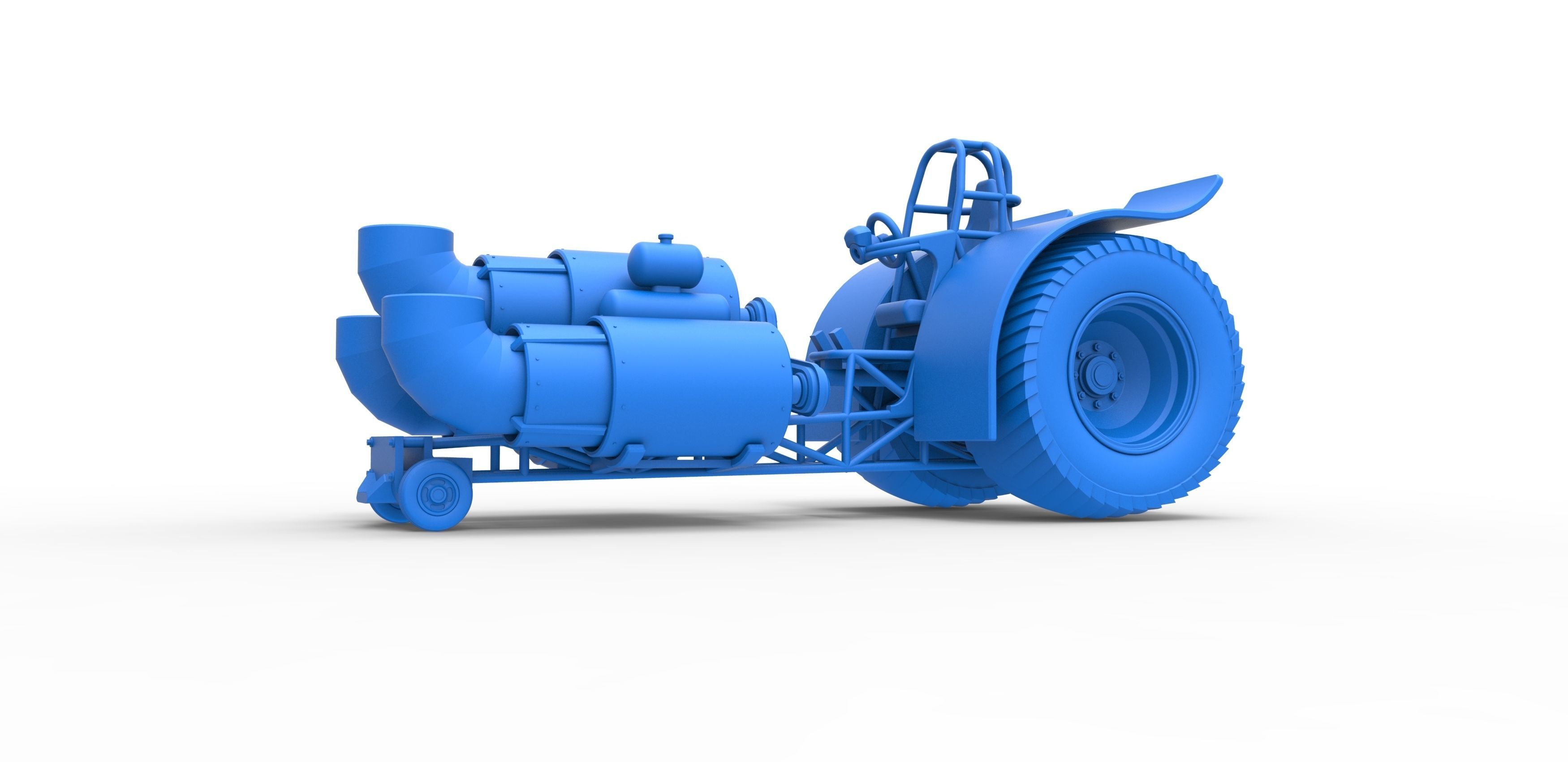 Pulling tractor with 3 jet engines Scale 1 to 25 3D print model_16