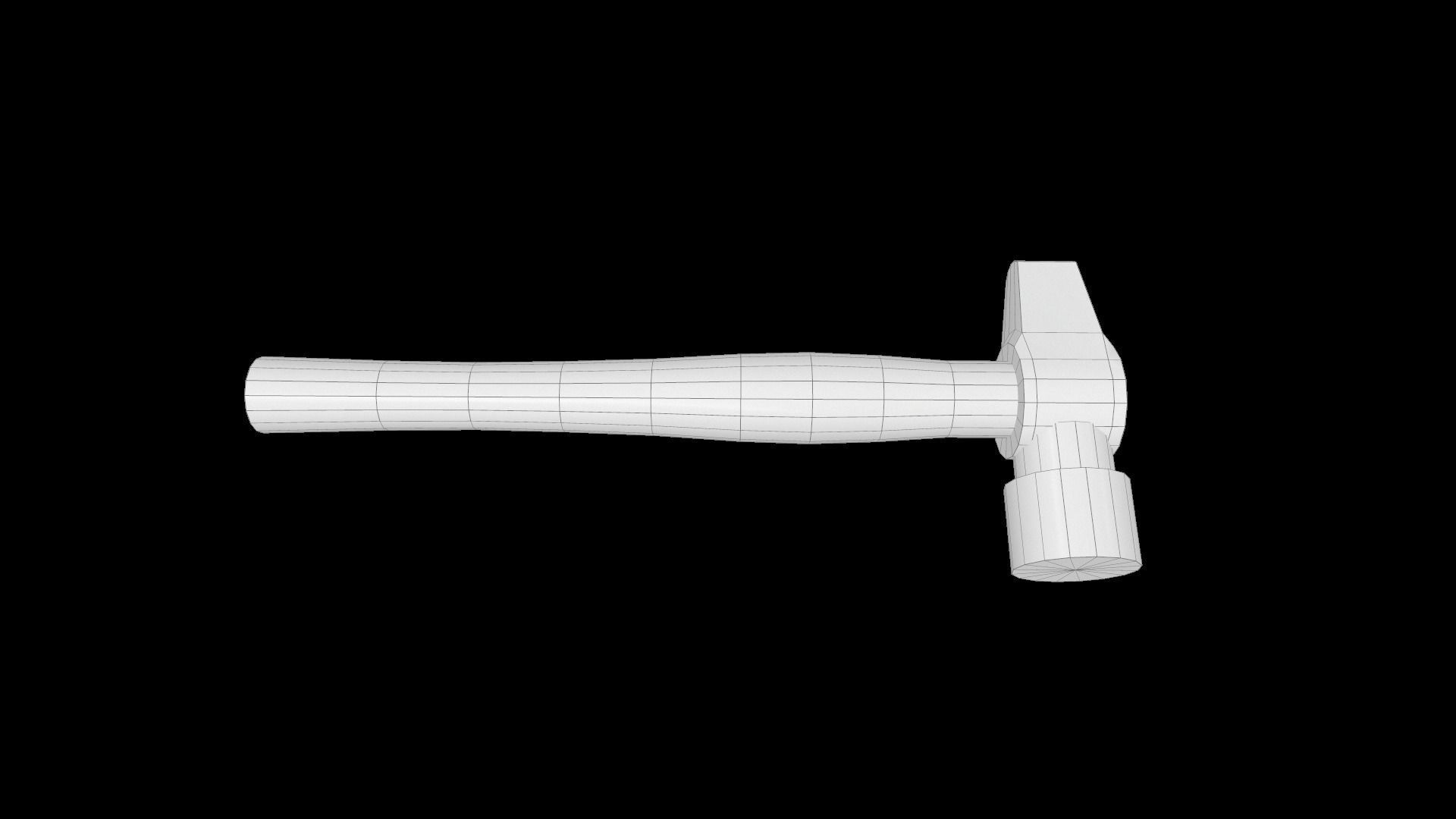 Hammer axe Low-poly 3D model_11