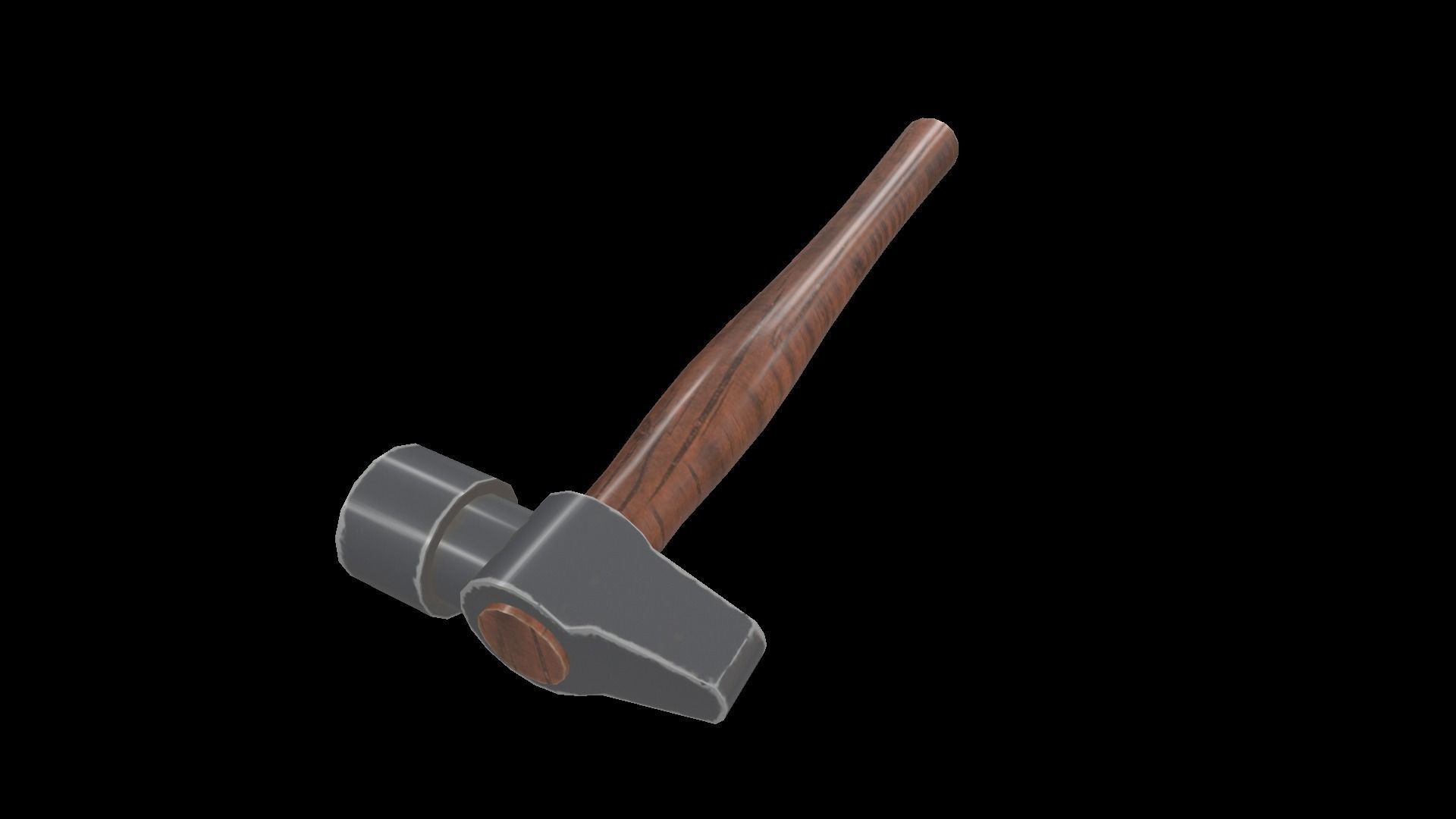 Hammer axe Low-poly 3D model_1