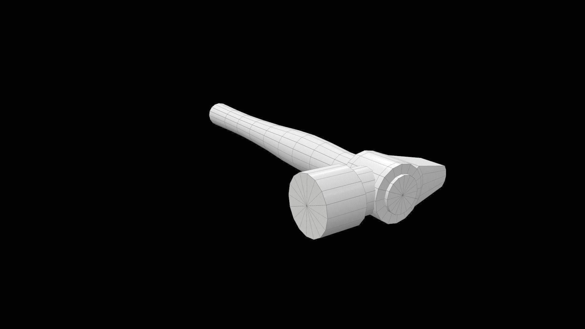 Hammer axe Low-poly 3D model_13