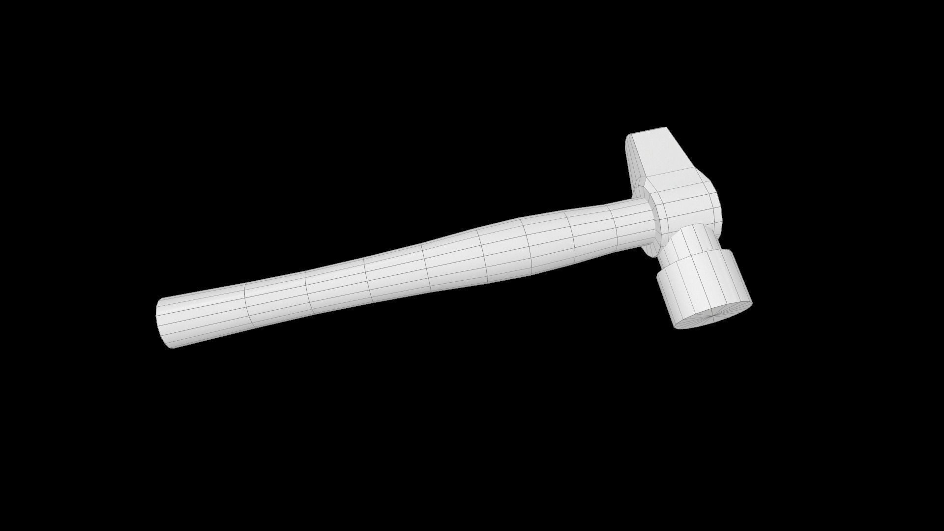 Hammer axe Low-poly 3D model_9
