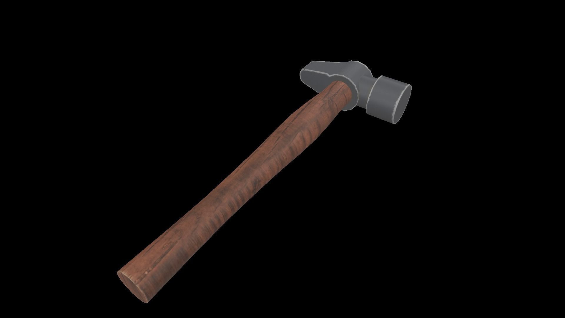 Hammer axe Low-poly 3D model_7