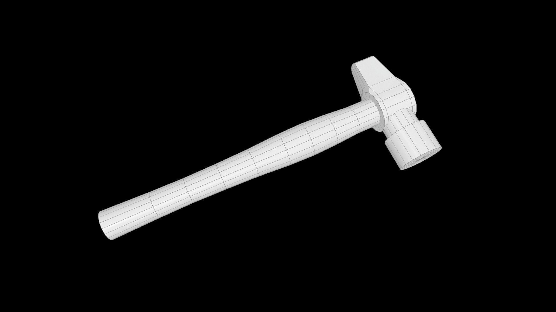 Hammer axe Low-poly 3D model_12