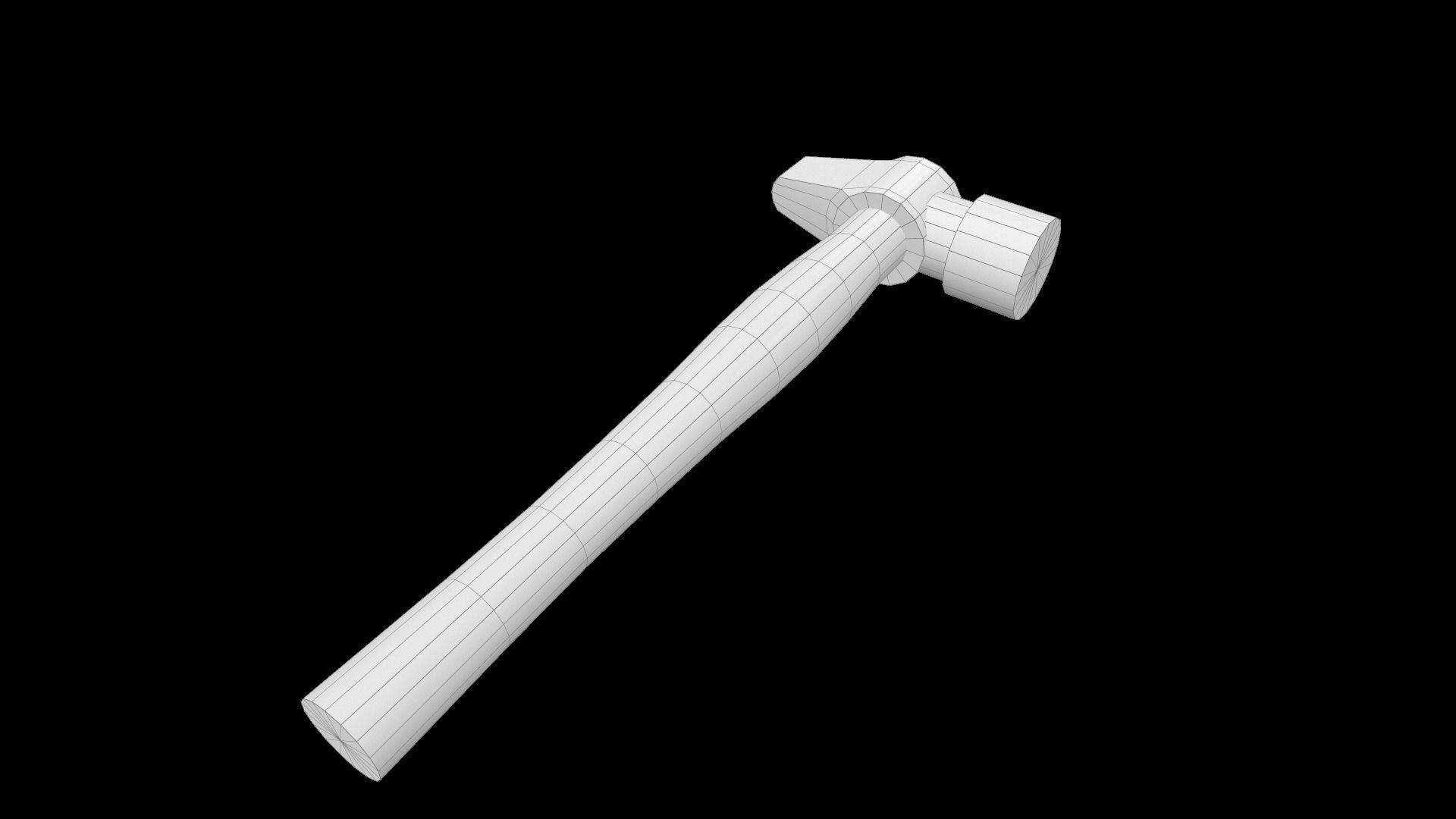 Hammer axe Low-poly 3D model_8