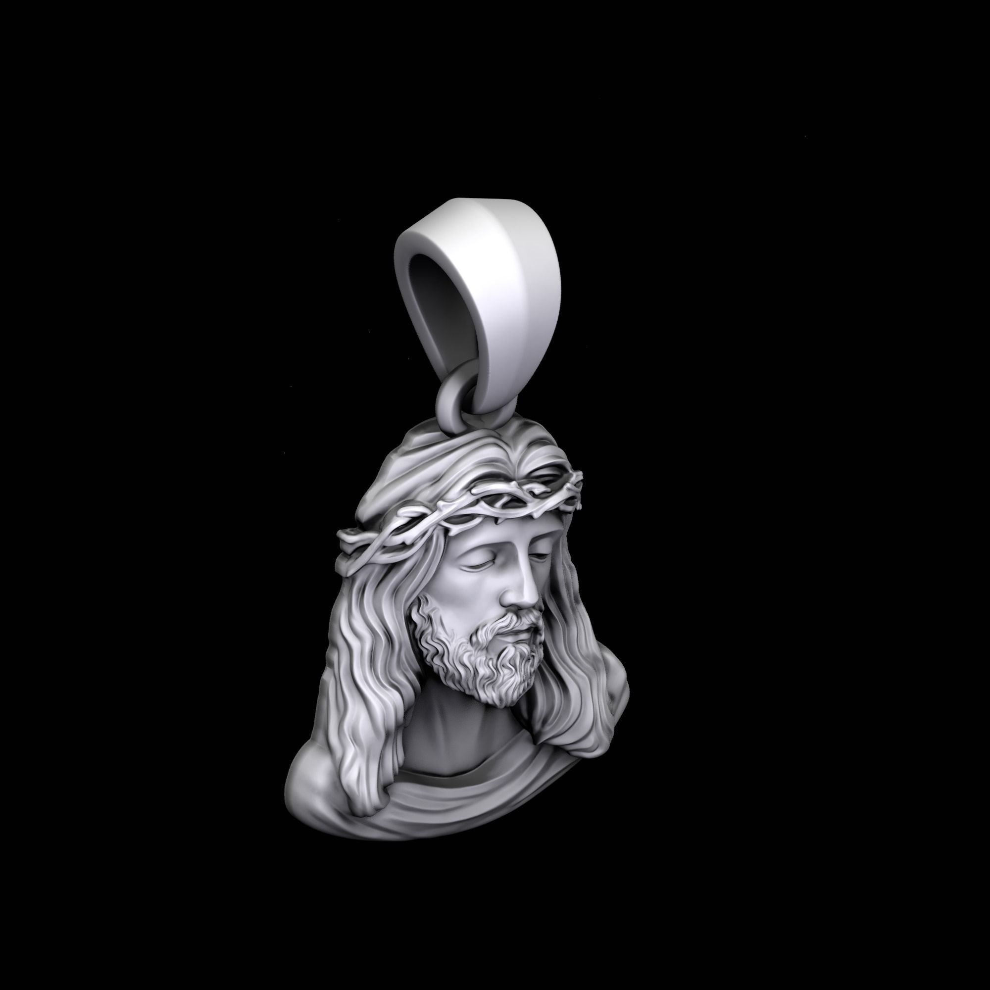 Jesus pendant 2 3D print model_1