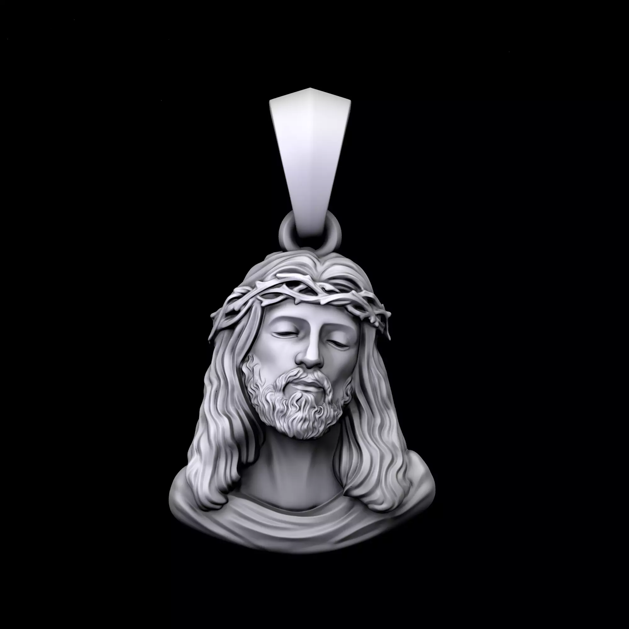 Jesus pendant 2 3D print model_0