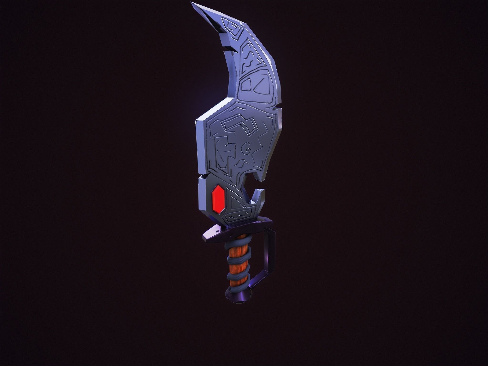 Game ready fanasy blade Low-poly 3D model_2