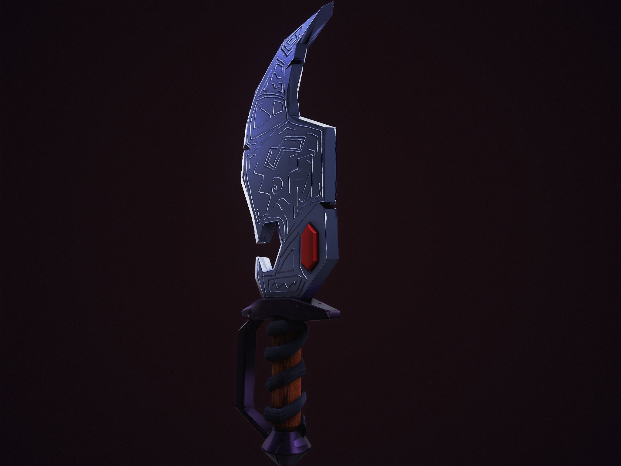 Game ready fanasy blade Low-poly 3D model_4