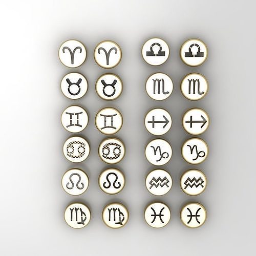 24 pendants symbolizing the Greek months of the year 3D model
