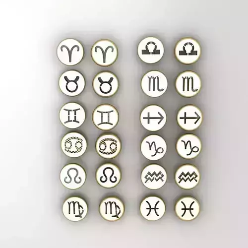 24 pendants symbolizing the Greek months of the year 3D model