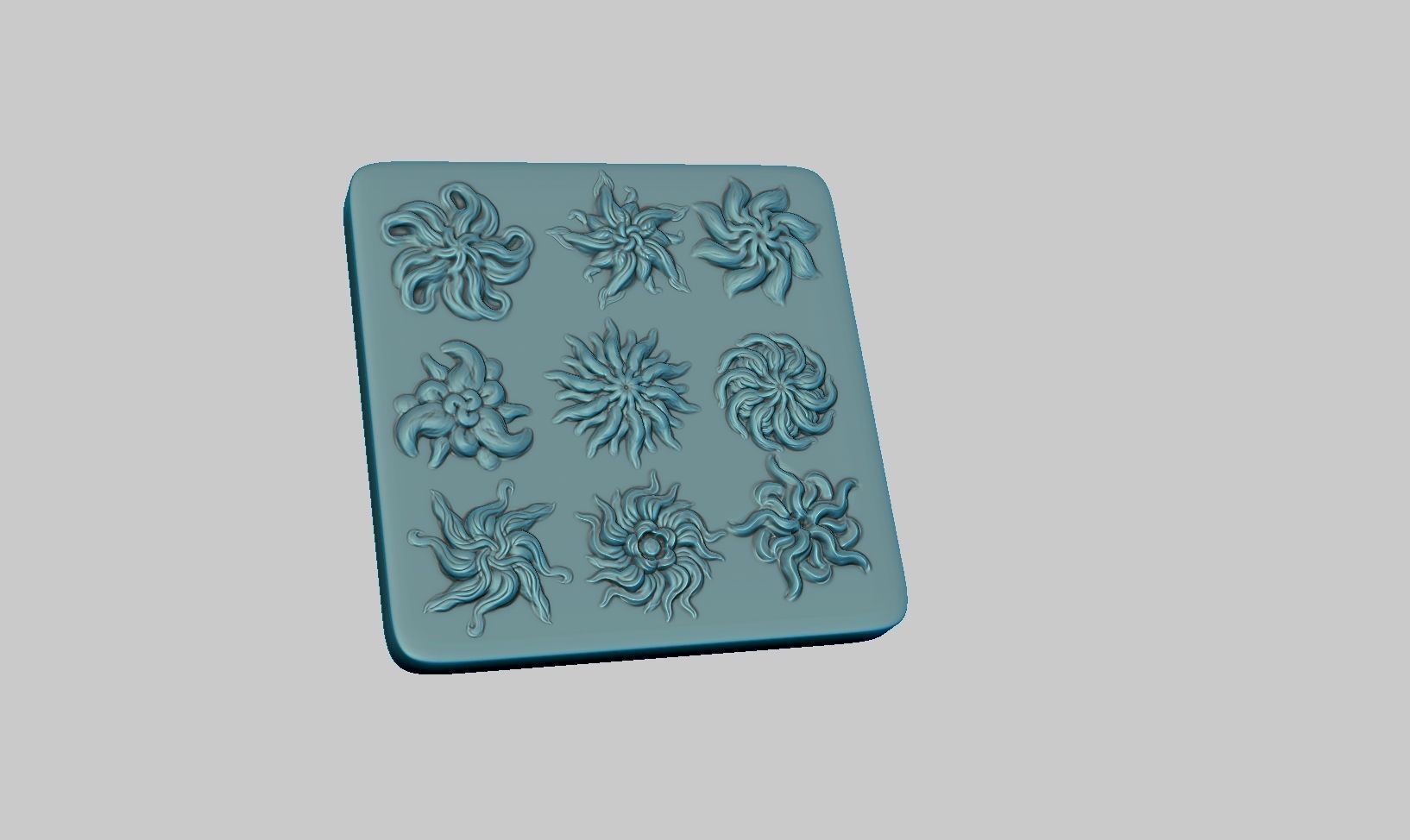 20 flower ornament VDM brushes a01 for Zbrush 3D print model_6