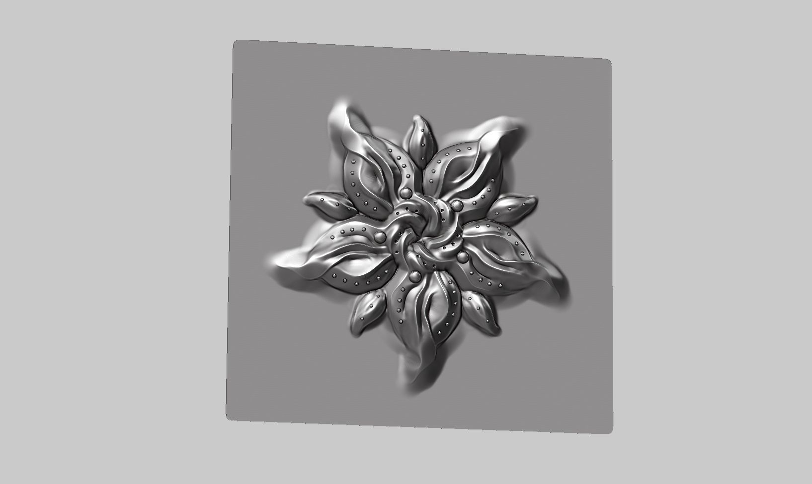 20 flower ornament VDM brushes a01 for Zbrush 3D print model_8