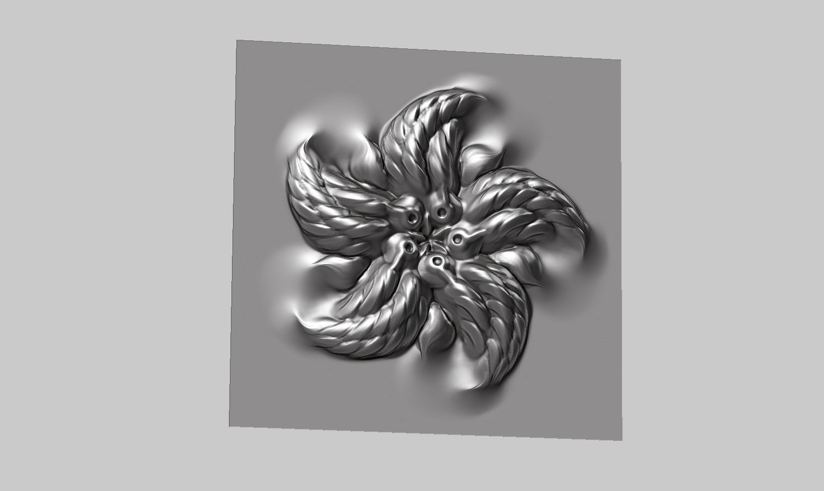 20 flower ornament VDM brushes a01 for Zbrush 3D print model_9