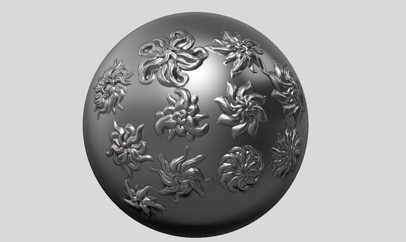 20 flower ornament VDM brushes a01 for Zbrush 3D print model_2