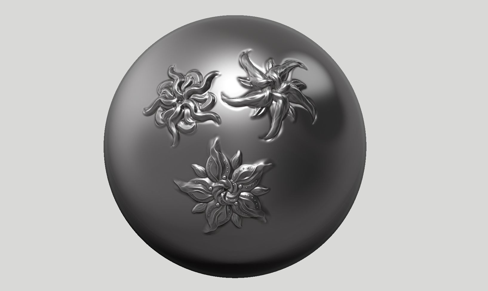 20 flower ornament VDM brushes a01 for Zbrush 3D print model_3