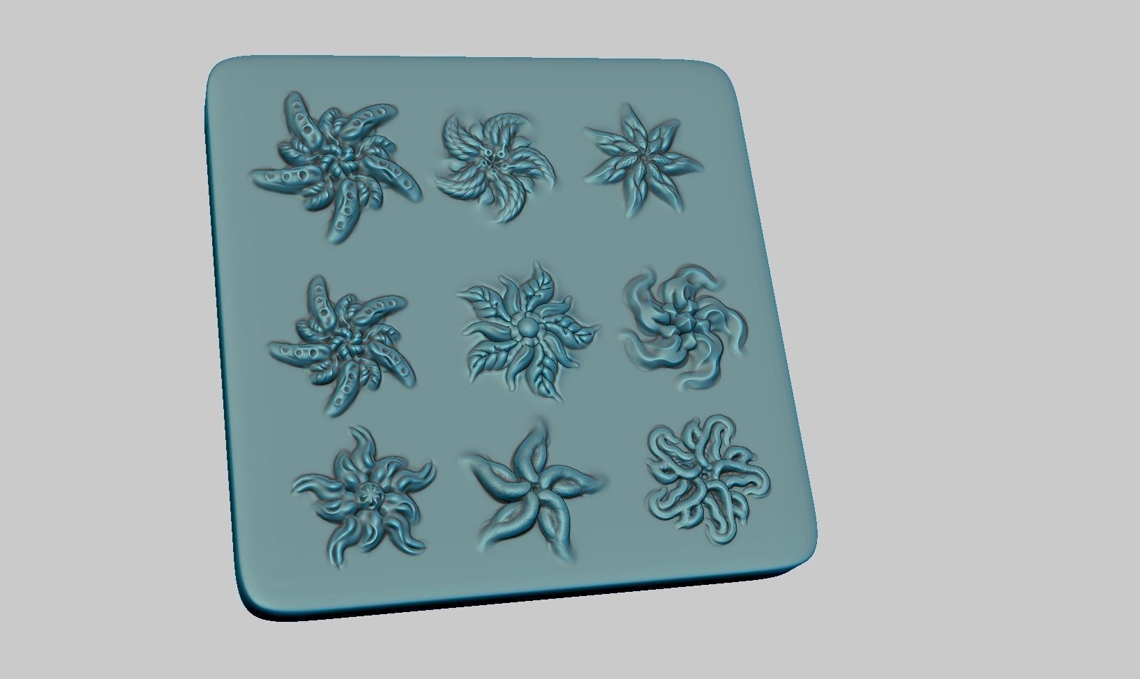 20 flower ornament VDM brushes a01 for Zbrush 3D print model_5