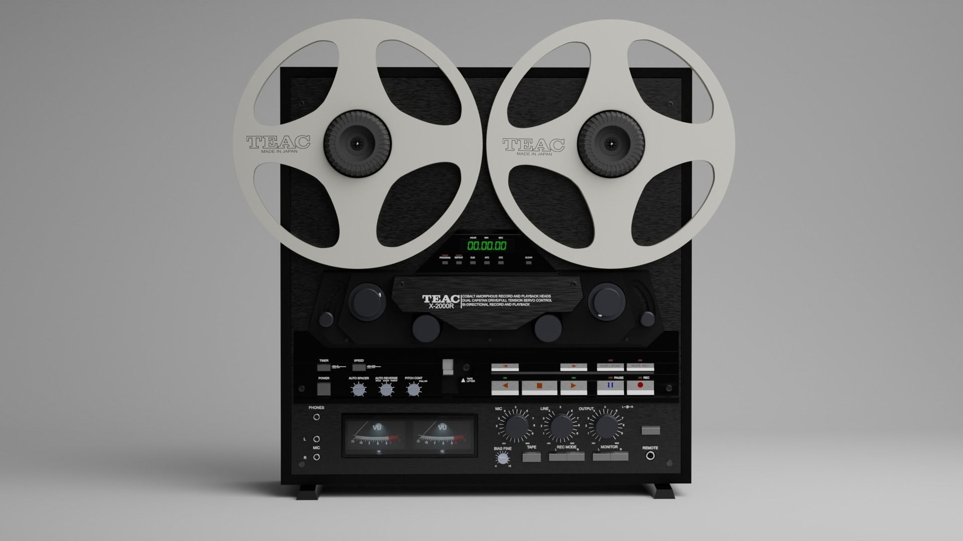 TEAC X-2000R Stereo Reel to Reel Tape Recorder 3D model_4