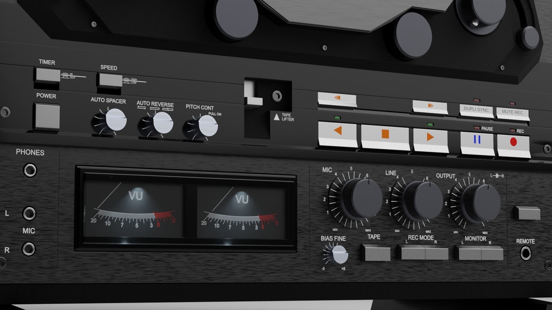 TEAC X-2000R Stereo Reel to Reel Tape Recorder 3D model_2