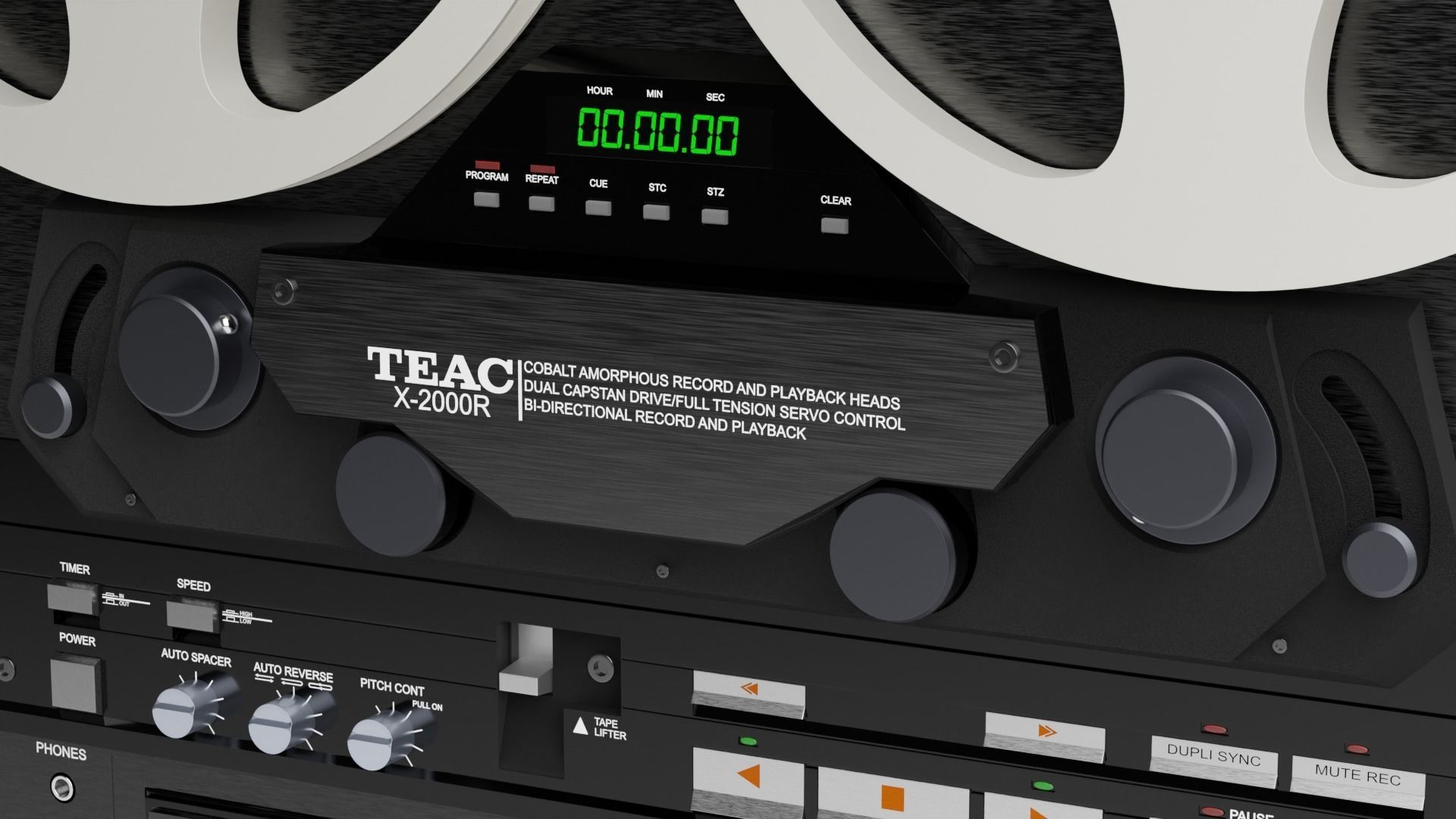TEAC X-2000R Stereo Reel to Reel Tape Recorder 3D model_1