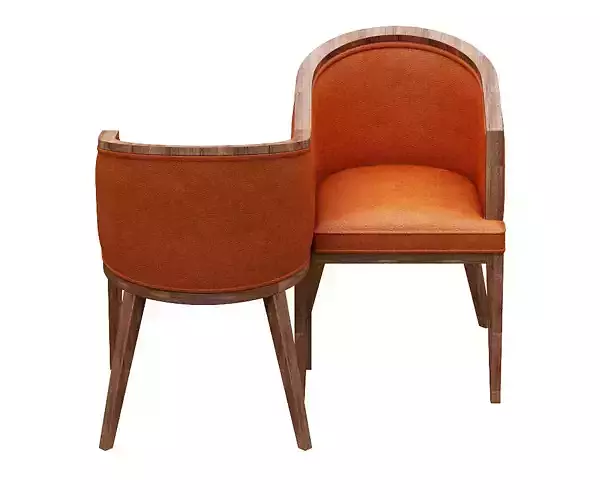 Antique courting chair Low-poly 3D model