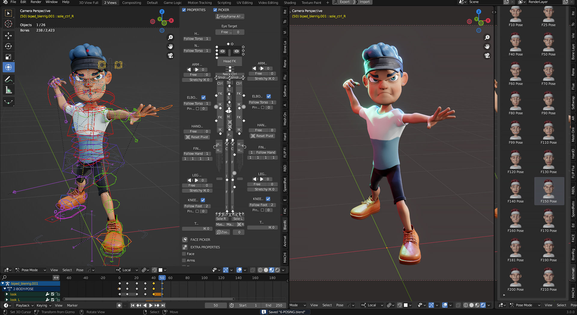 Rigged Boy in Blender 3 - Character Design - Luke 3D model_10
