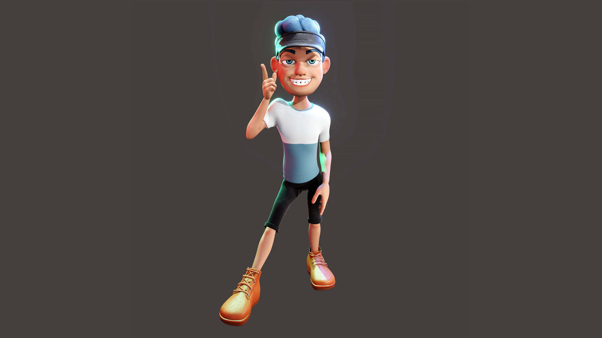 Rigged Boy in Blender 3 - Character Design - Luke 3D model_19