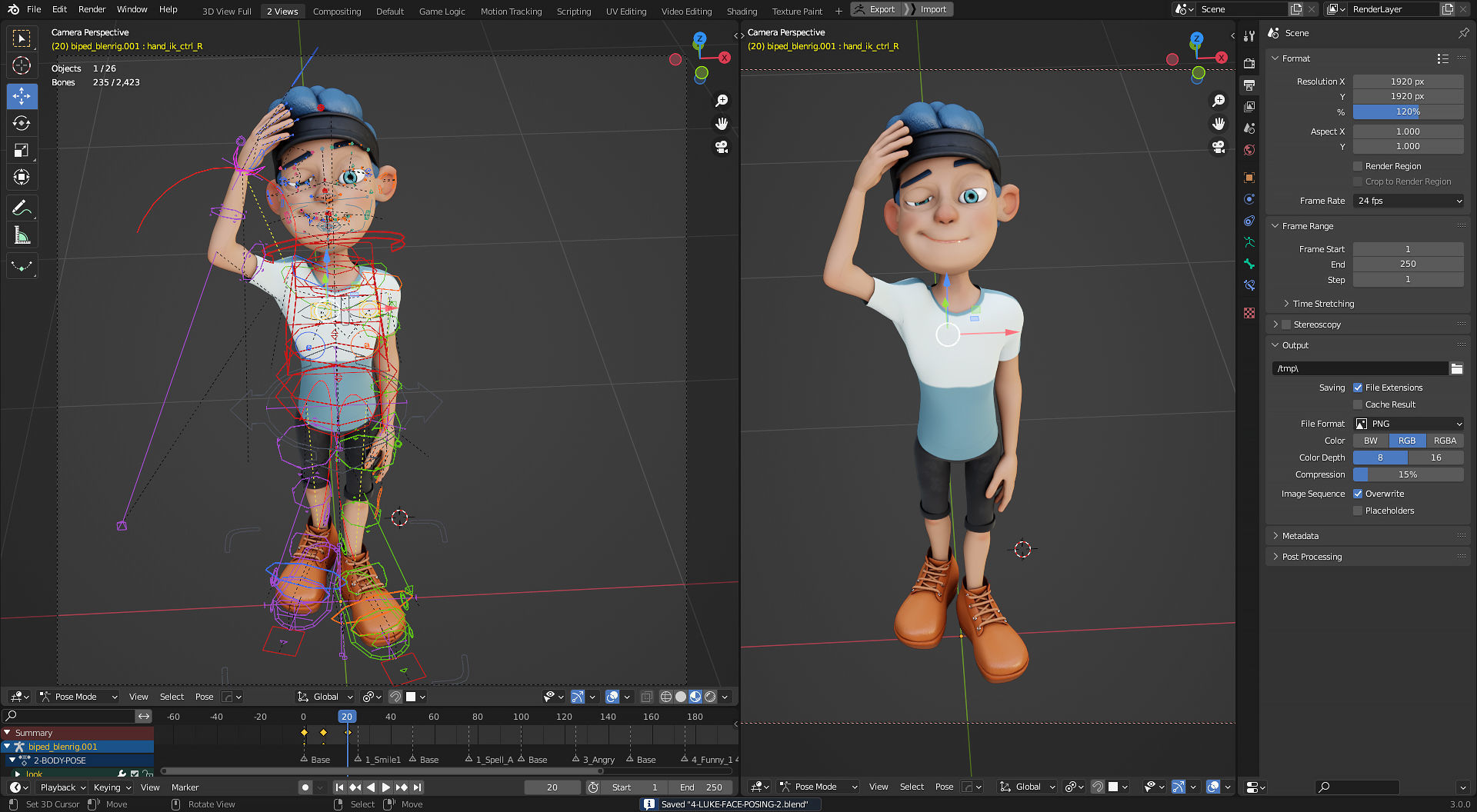 Rigged Boy in Blender 3 - Character Design - Luke 3D model_4