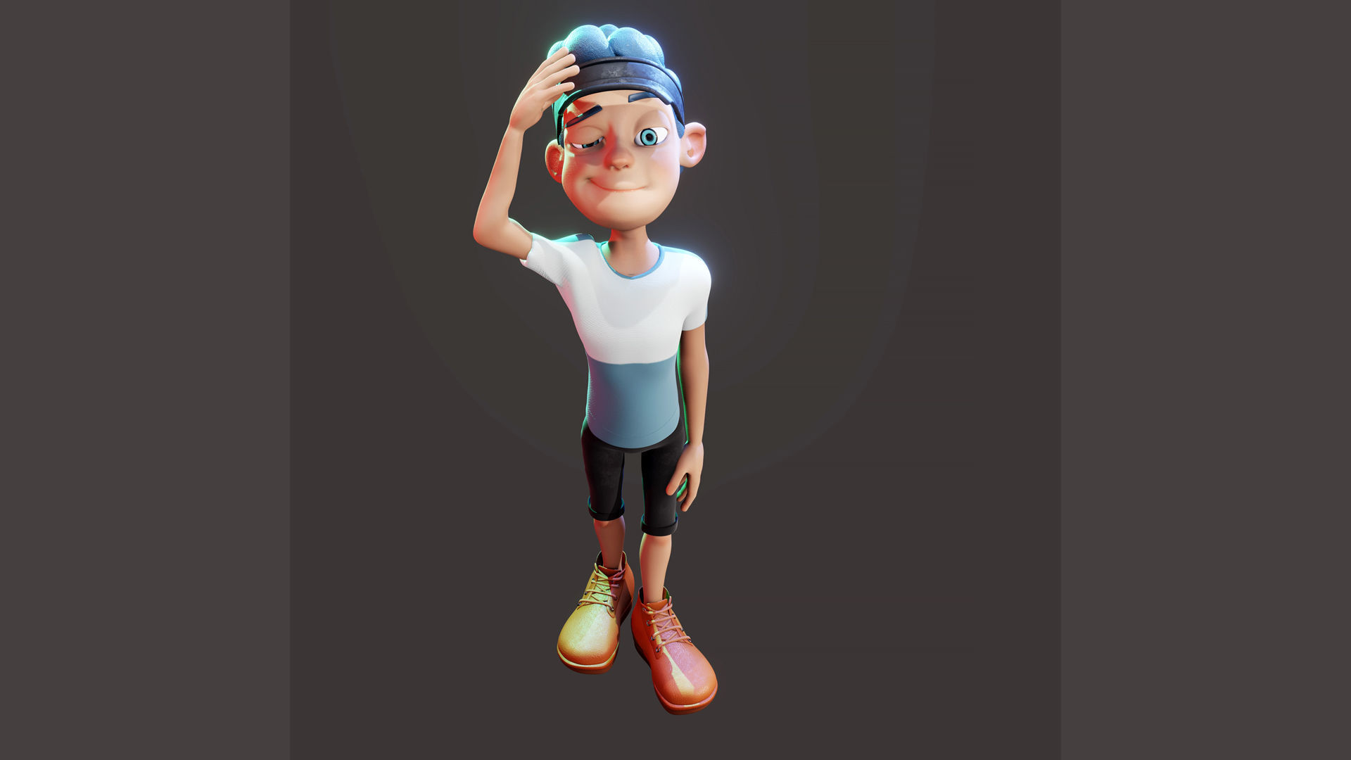 Rigged Boy in Blender 3 - Character Design - Luke 3D model_3
