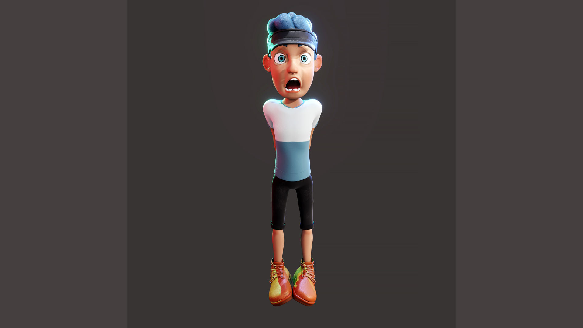 Rigged Boy in Blender 3 - Character Design - Luke 3D model_11