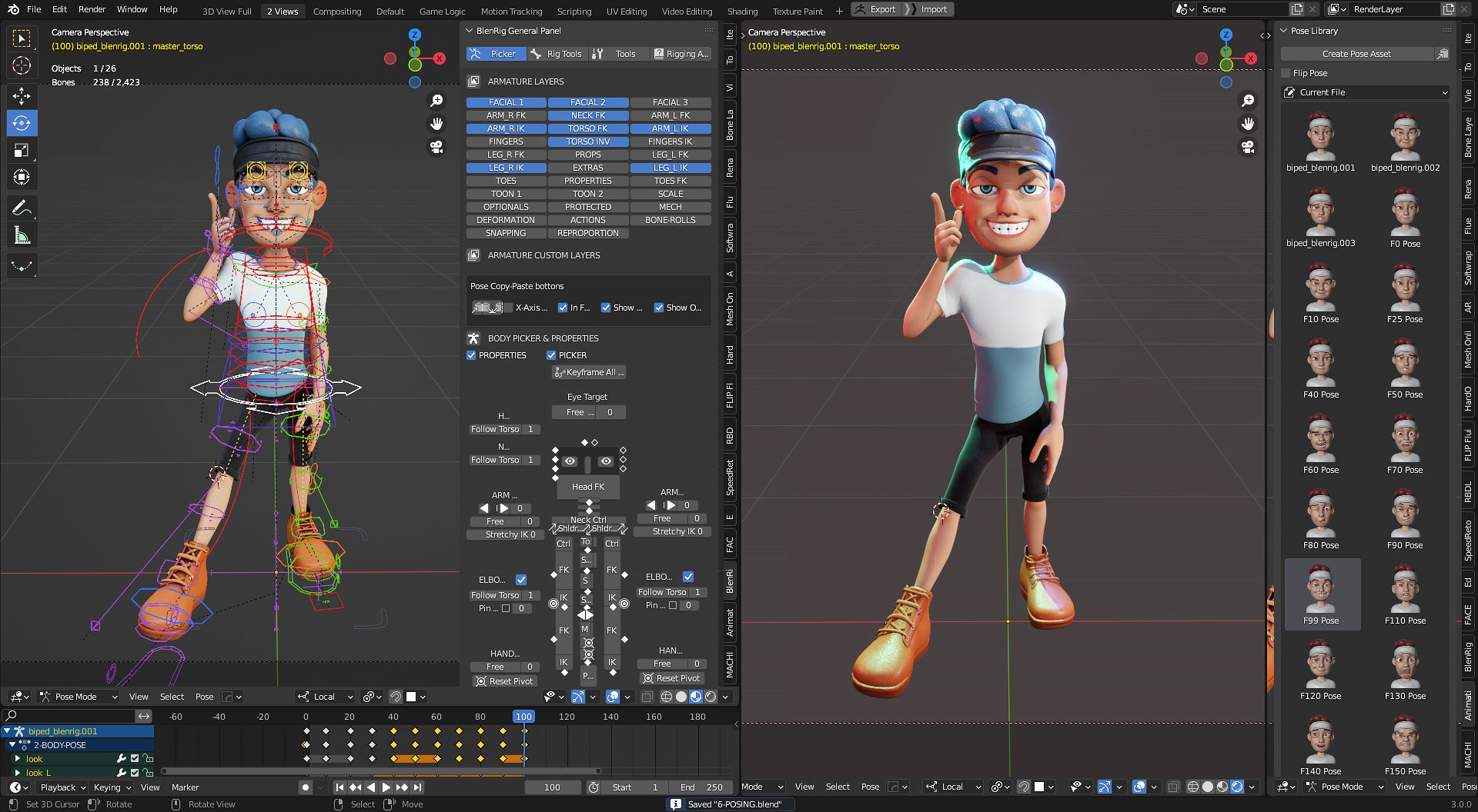Rigged Boy in Blender 3 - Character Design - Luke 3D model_20