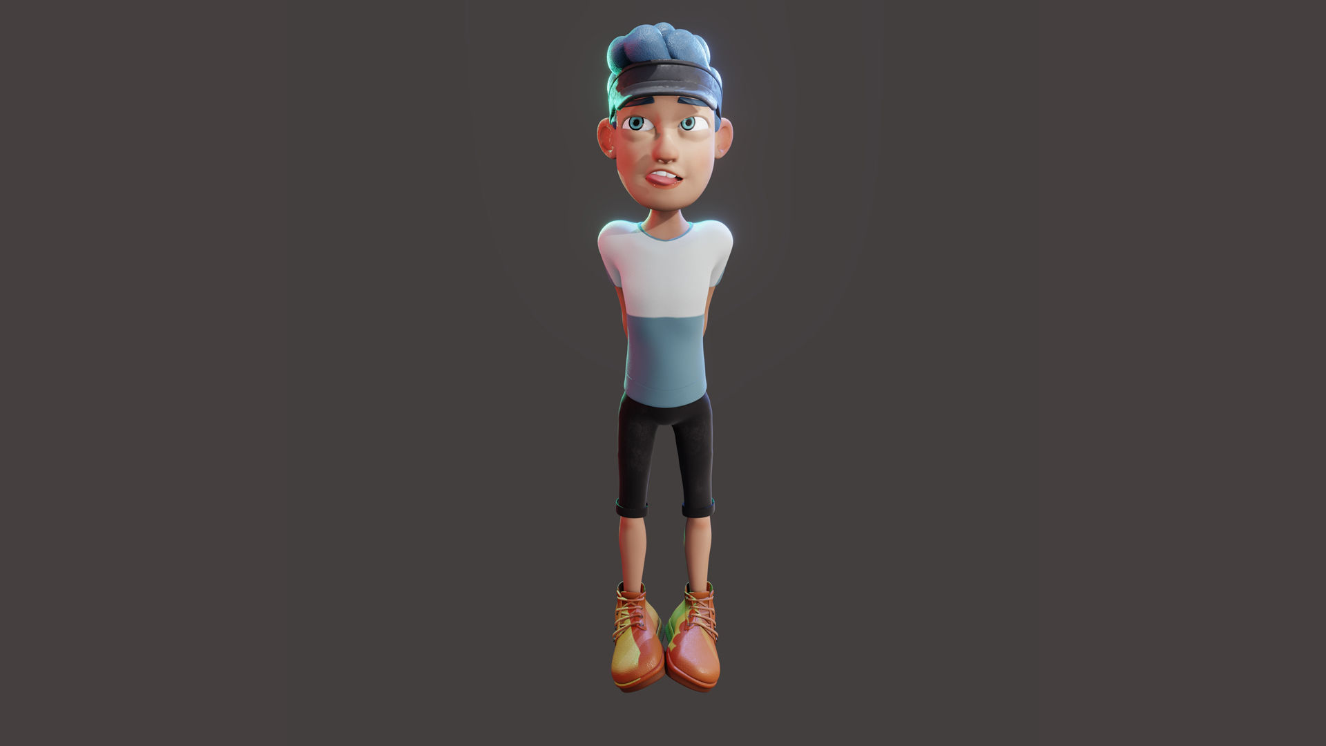 Rigged Boy in Blender 3 - Character Design - Luke 3D model_13