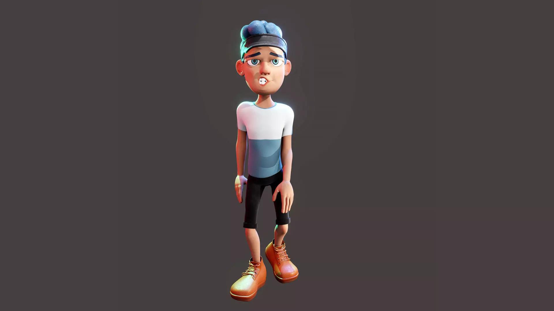 Rigged Boy in Blender 3 - Character Design - Luke 3D model_0