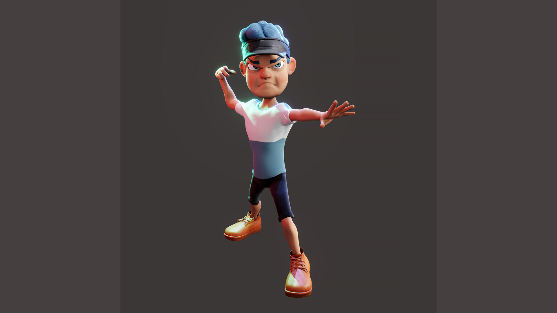 Rigged Boy in Blender 3 - Character Design - Luke 3D model_9