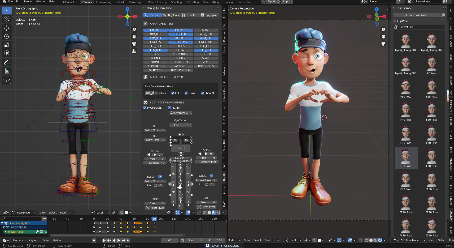Rigged Boy in Blender 3 - Character Design - Luke 3D model_18