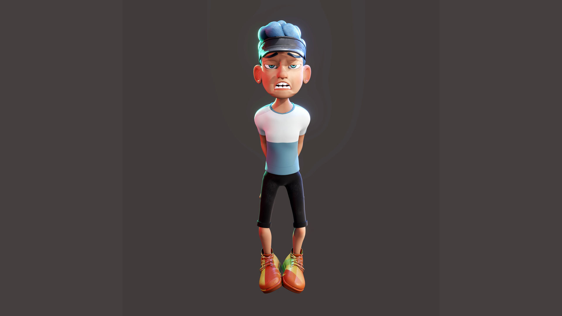 Rigged Boy in Blender 3 - Character Design - Luke 3D model_15