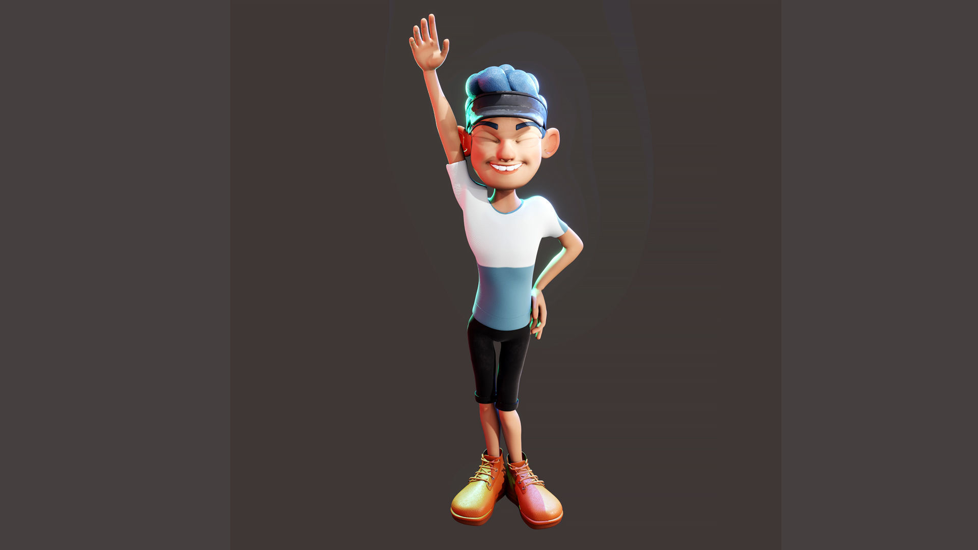 Rigged Boy in Blender 3 - Character Design - Luke 3D model_7