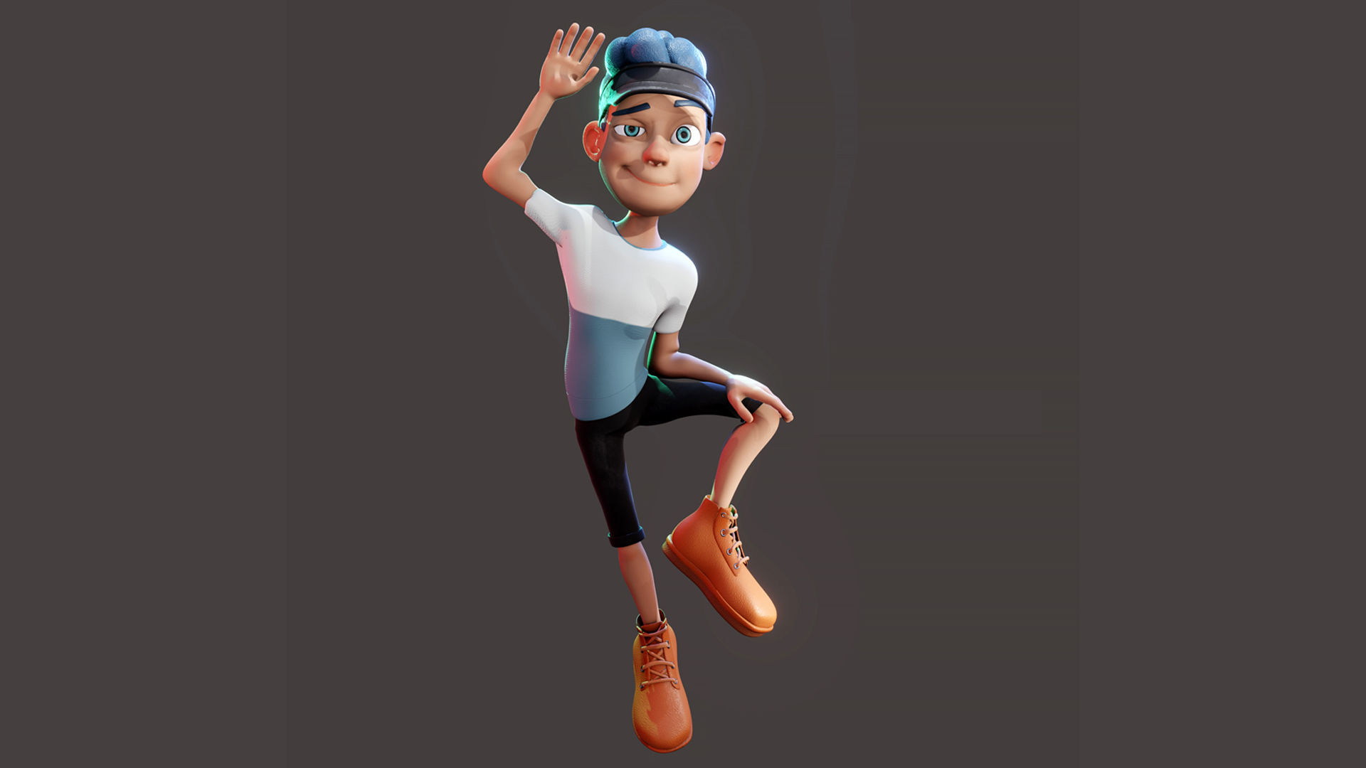 Rigged Boy in Blender 3 - Character Design - Luke 3D model_1