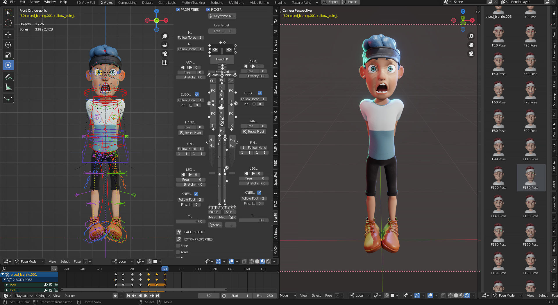 Rigged Boy in Blender 3 - Character Design - Luke 3D model_12