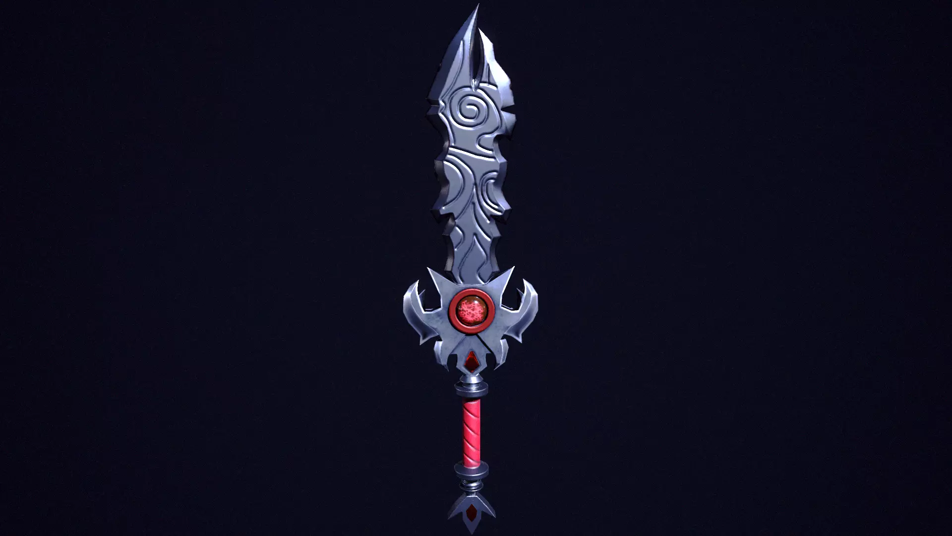 Game ready sword Low-poly 3D model_0