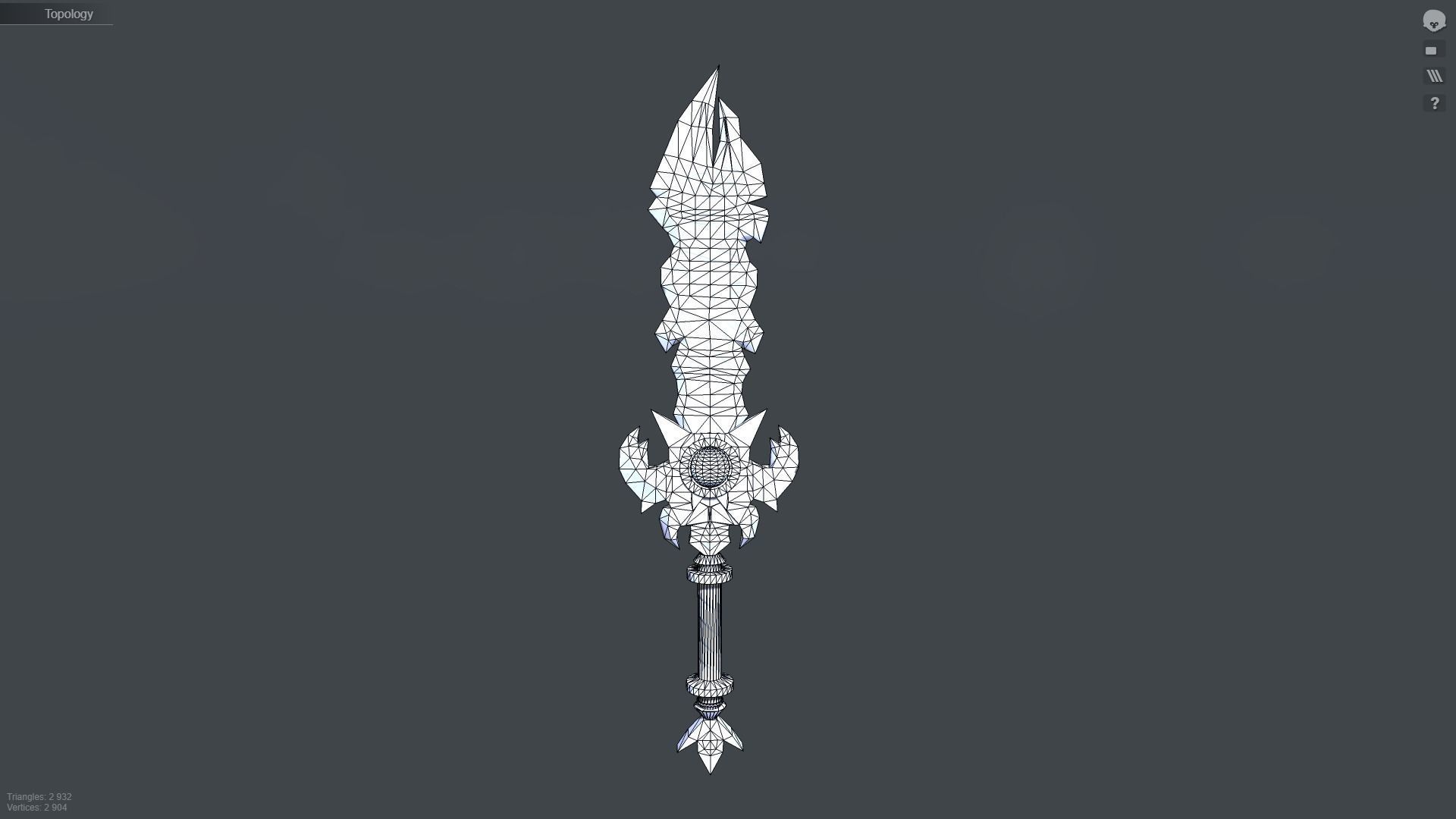 Game ready sword Low-poly 3D model_9