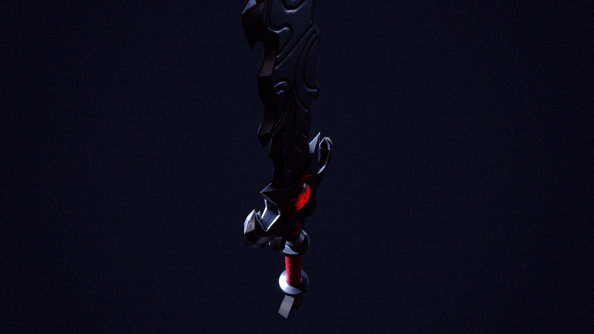 Game ready sword Low-poly 3D model_8