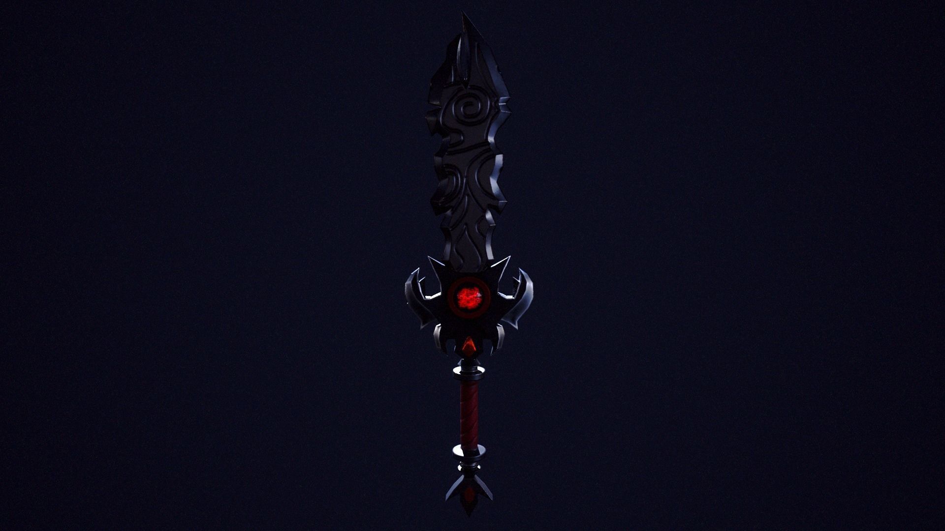 Game ready sword Low-poly 3D model_7