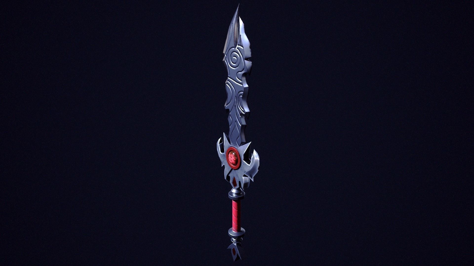 Game ready sword Low-poly 3D model_2