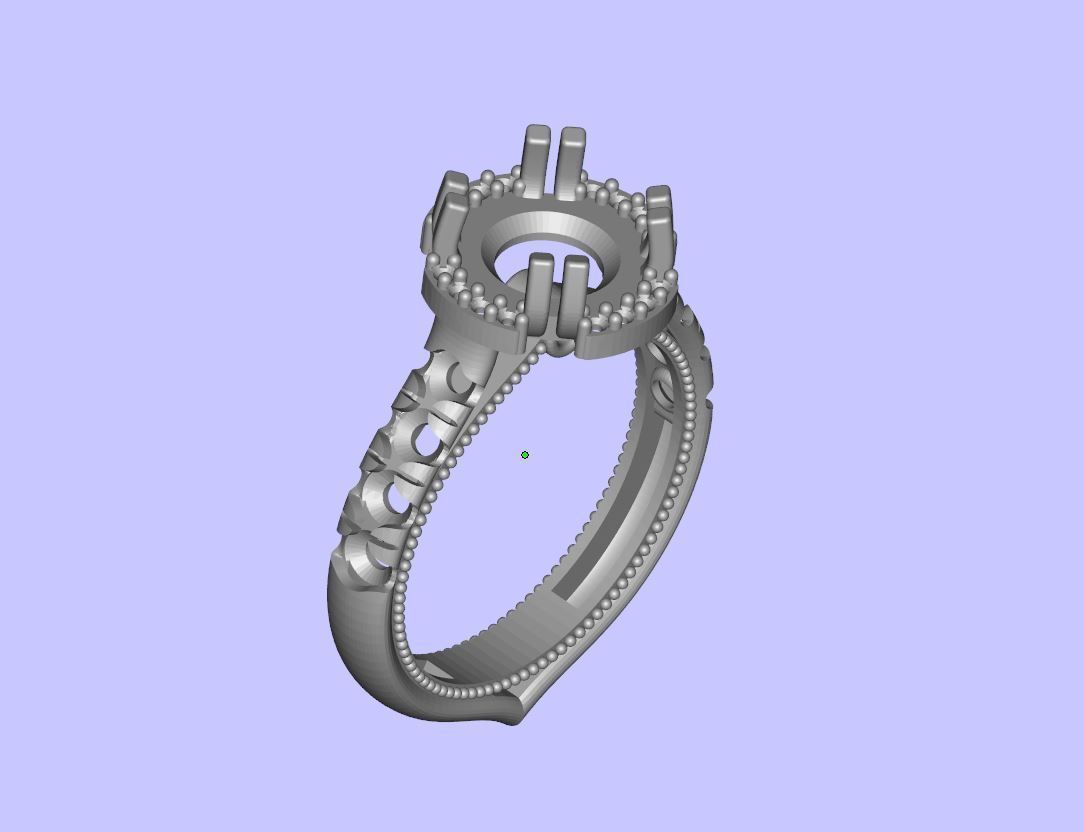 Soliter Set silver wedding ring 3D print model_1