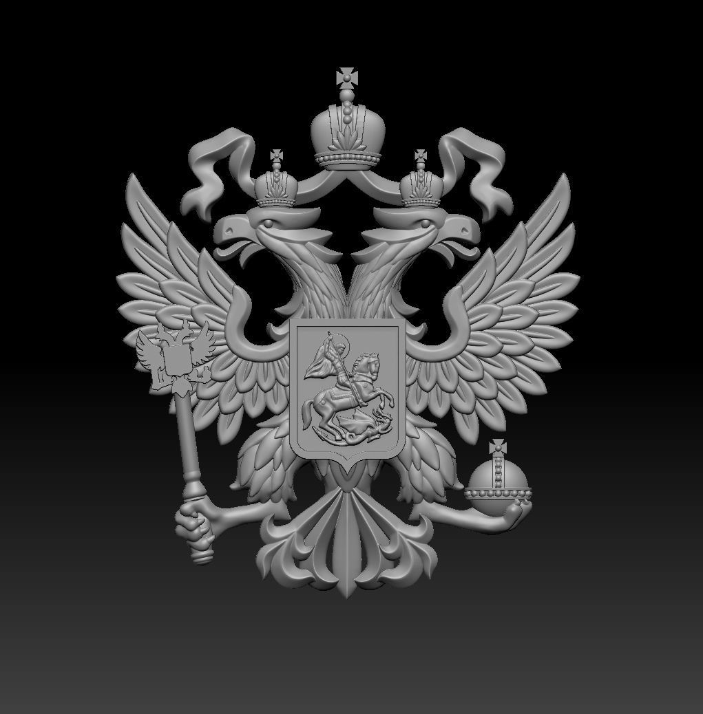 double-headed eagle  National emblem 3D print model_1