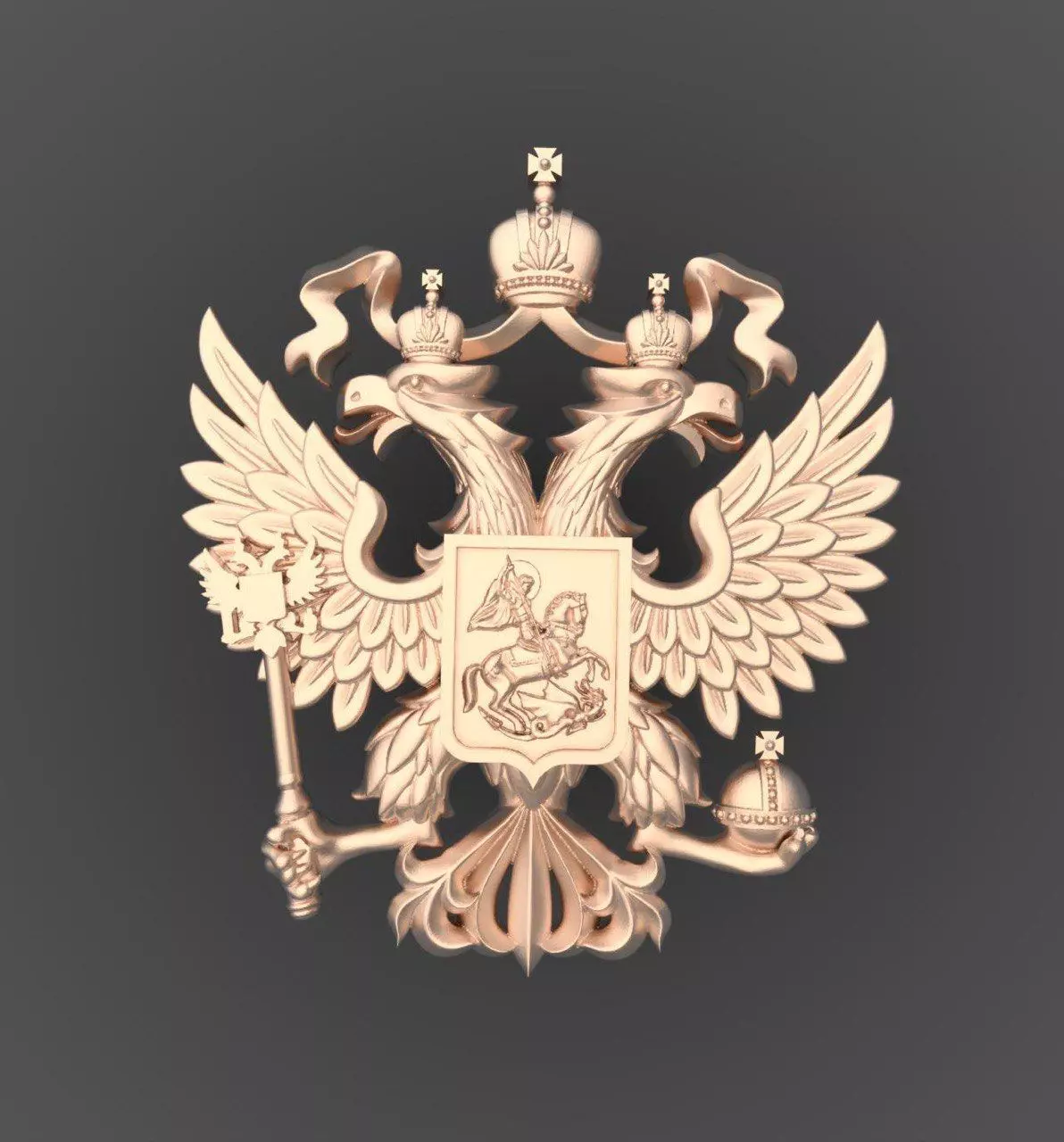 double-headed eagle  National emblem 3D print model_0