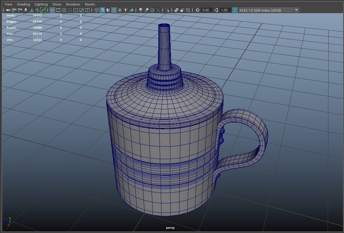 PBR Handheld Spirit Lamp Low-poly 3D model_5