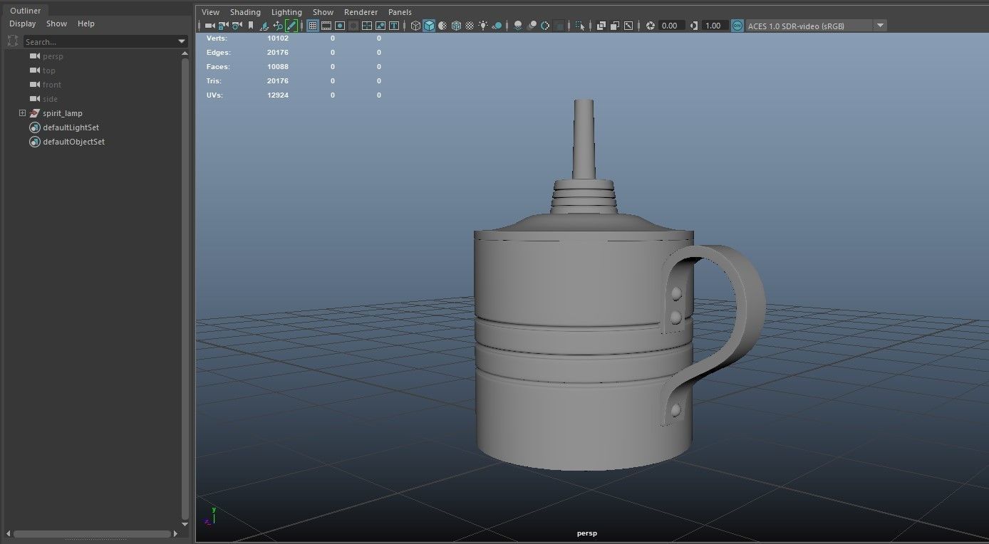 PBR Handheld Spirit Lamp Low-poly 3D model_1