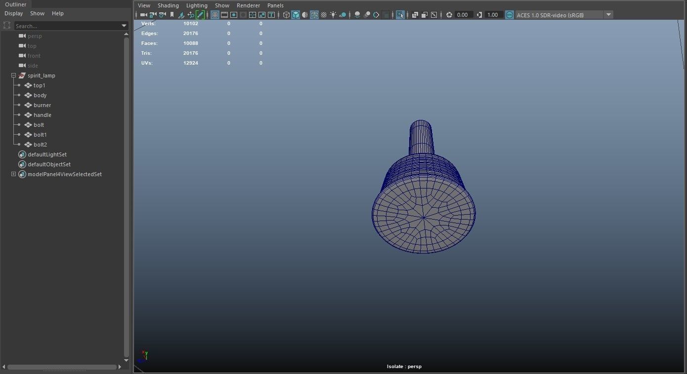 PBR Handheld Spirit Lamp Low-poly 3D model_14