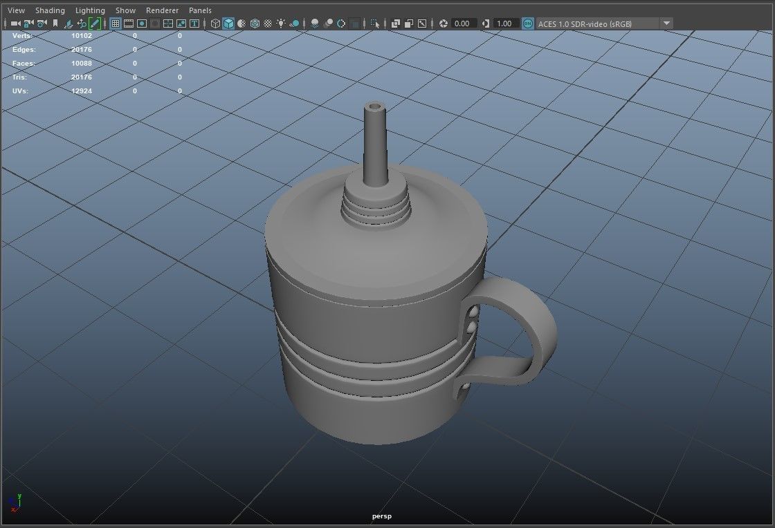 PBR Handheld Spirit Lamp Low-poly 3D model_2